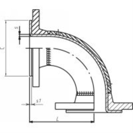 PTFE-linet bend 90°