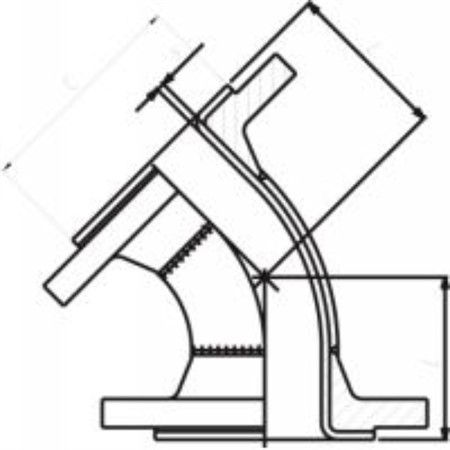 PTFE-linet bend 45°