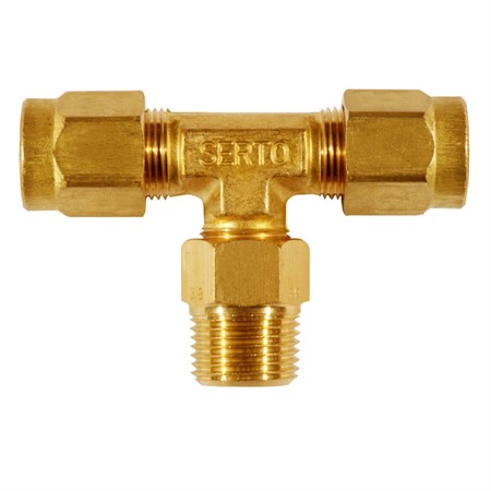 Messings t-rør utv. gjenget