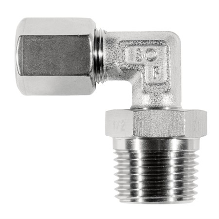 Union albue 90° utv. gjenge m/ reduserende klemring