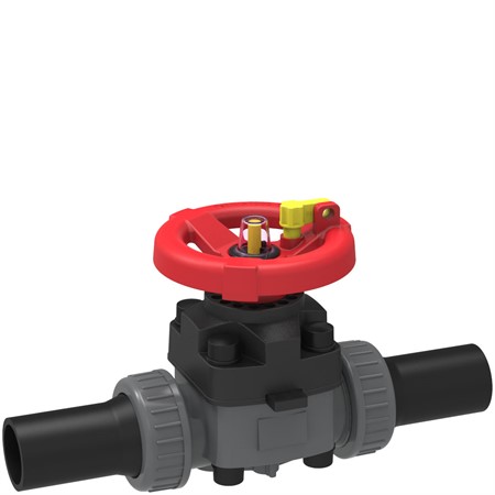 PVC membranventil m/PE ender, EPDM